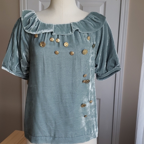 Louis Vuitton velvet peasant blouse - Picture 1 of 8